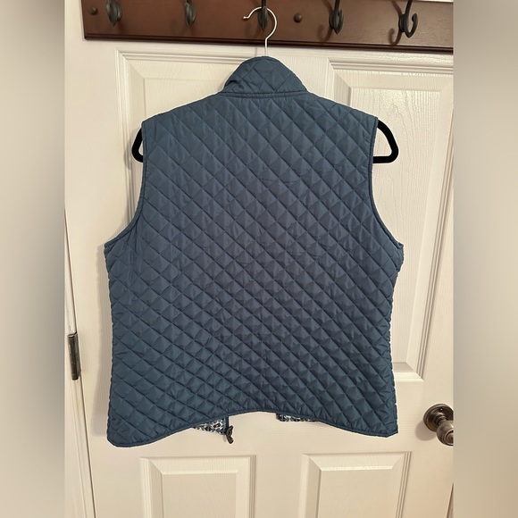 Reversible Puffer Insulation Vest Silver Pockets Zipper - Picture 7 of 11